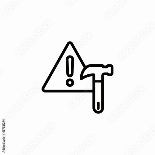repair warning alert icon sign vector