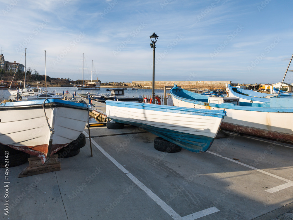 Sunset view of the port of Sozopol, Bulgaria