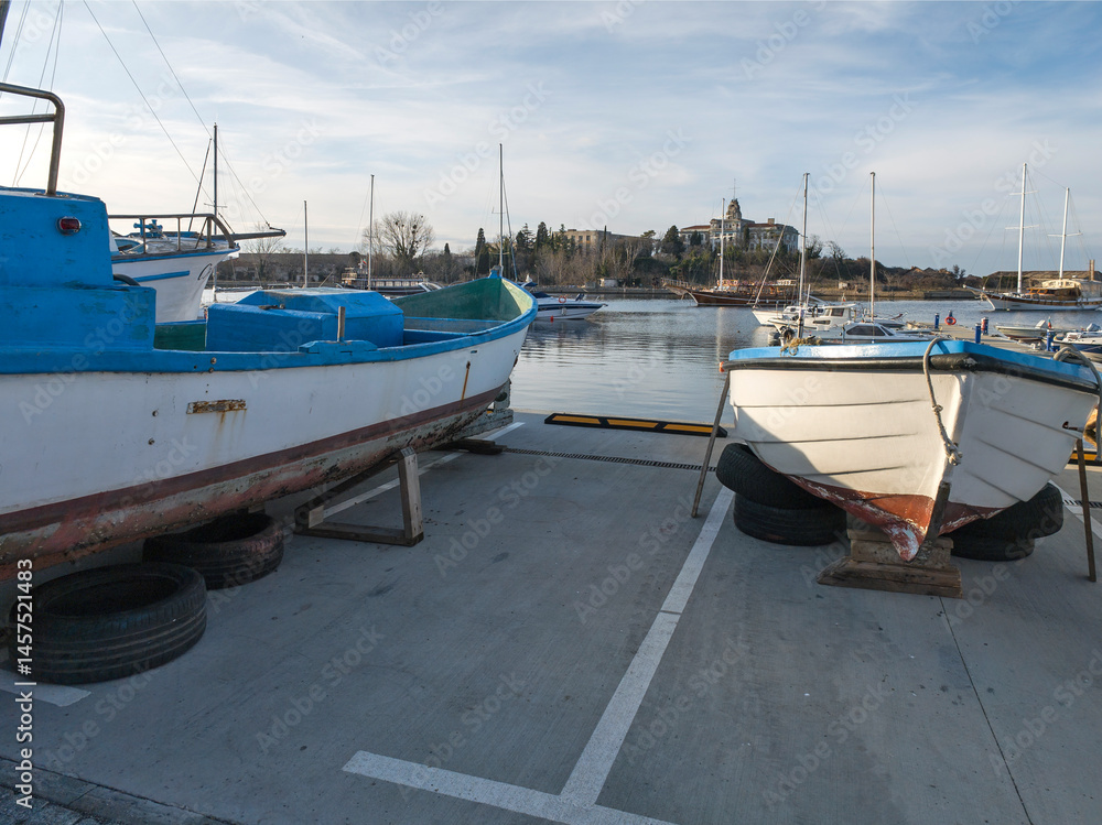 Sunset view of the port of Sozopol, Bulgaria