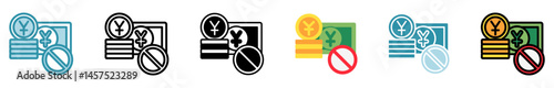 Boycott Action multi style, mini illustration icon set. outline, flat, glyph, line color. vector for UI, UX, app, web, digital or print, related to trade war, economic competition, business, finance.