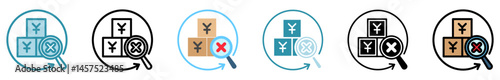 Monopoly Control multi style, mini illustration icon set. outline, flat, glyph, line color. vector for UI, UX, app, web, digital or print, related to trade war, economic competition, business, finance