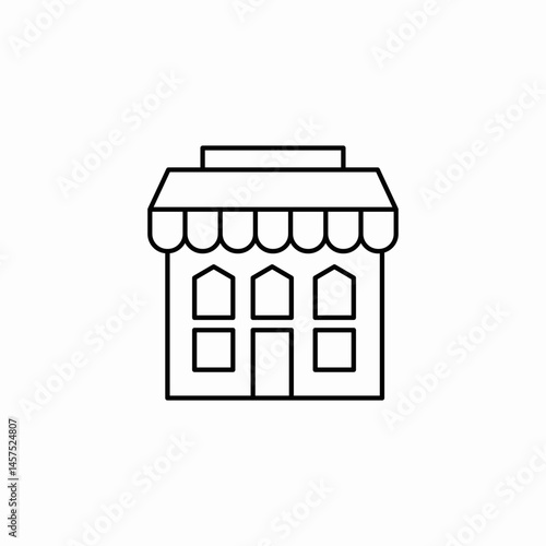 storefront building shop icon sign vector