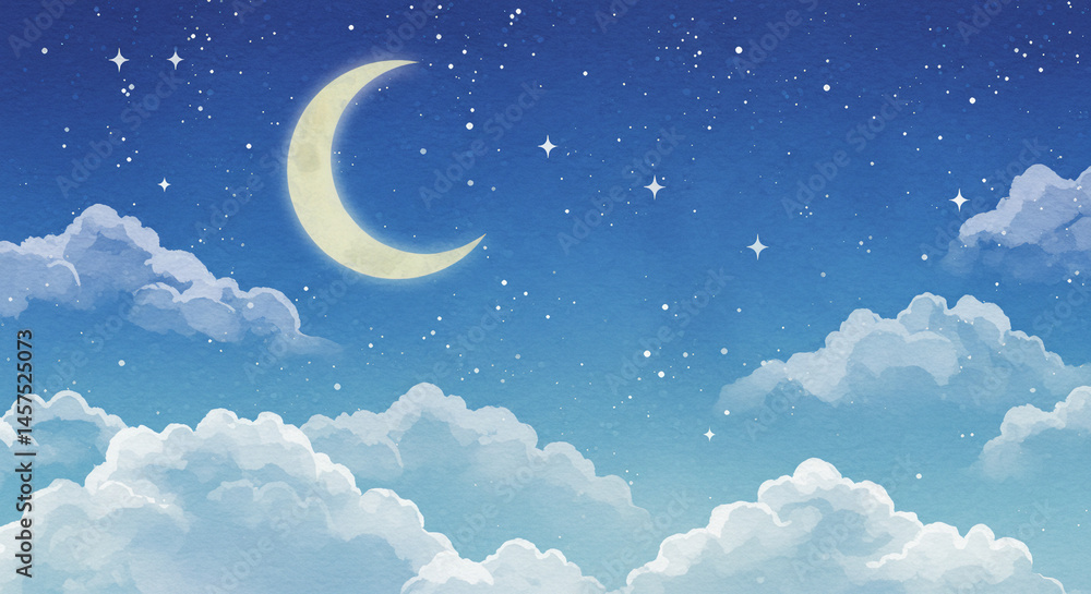 Moonlight and Clouds Illustration Moonlight and Clouds Illustration
