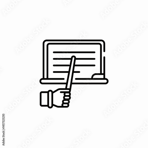 teaching board pointer icon sign vector