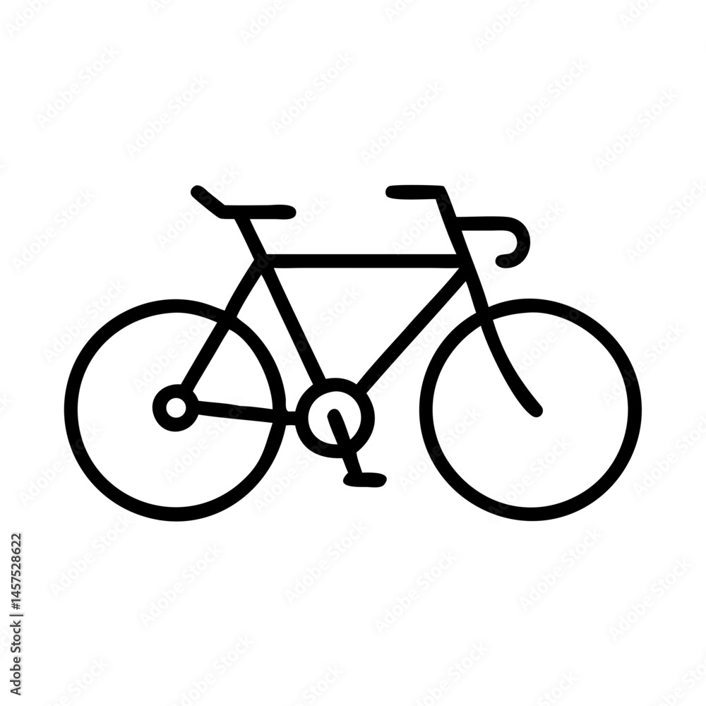 Bicycle illustration in minimalist style on white background Bicycle illustration in minimalist style on white background