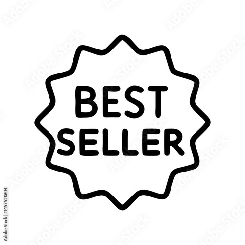 Best seller badge in a circular star shape