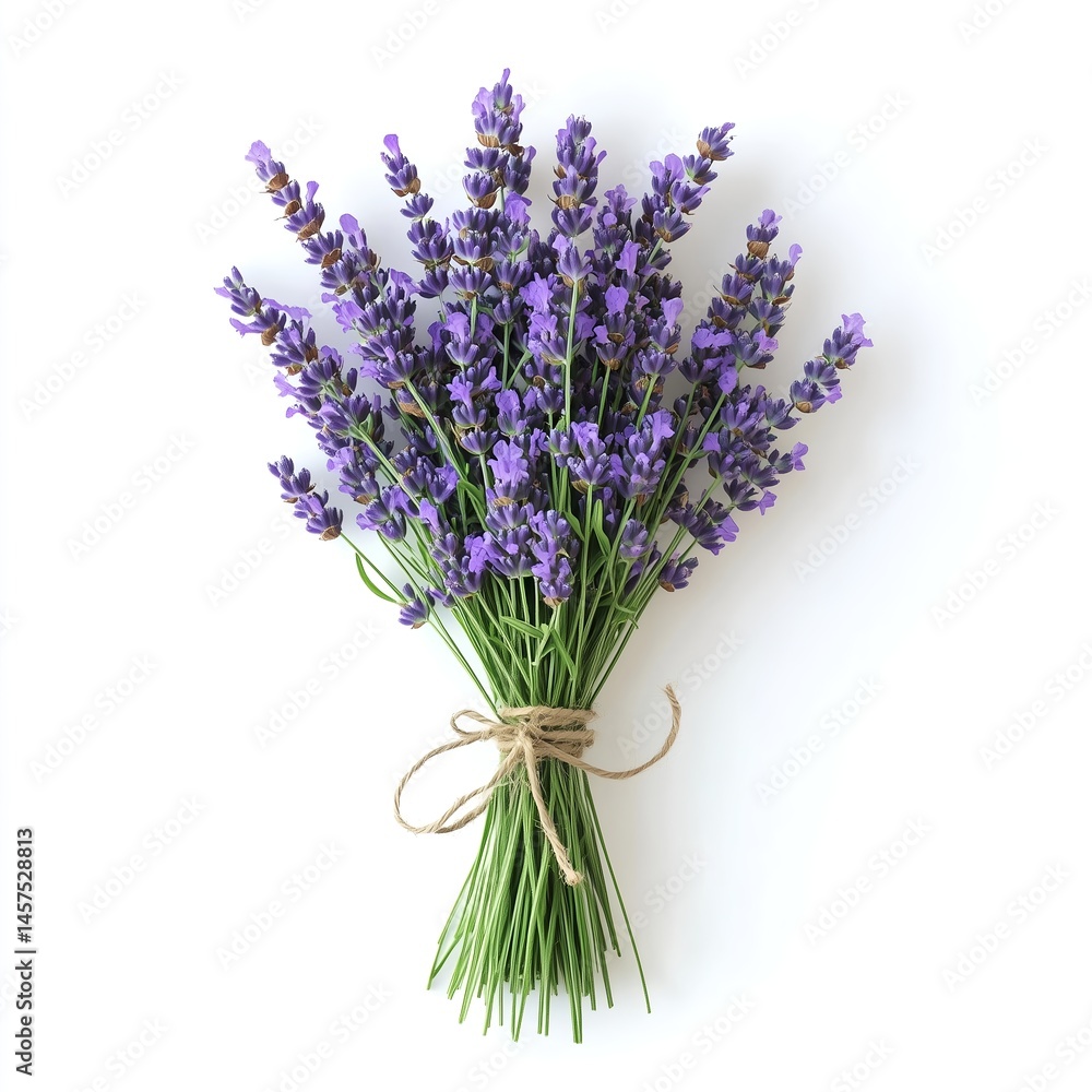 Fototapeta premium Lavender Flowers Bouquet: Organic Aromatic Arrangement for Elegant Rustic Home Decor and Wellness Gift Ideas