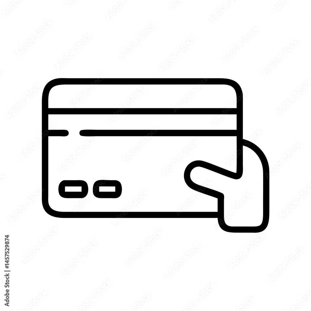 Hand holding credit card on white background Hand holding credit card on white background