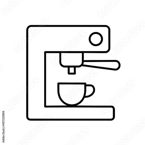 Coffee machine illustration with cup on a white background  