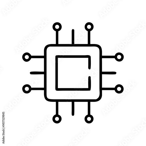 Microchip illustration with connection lines