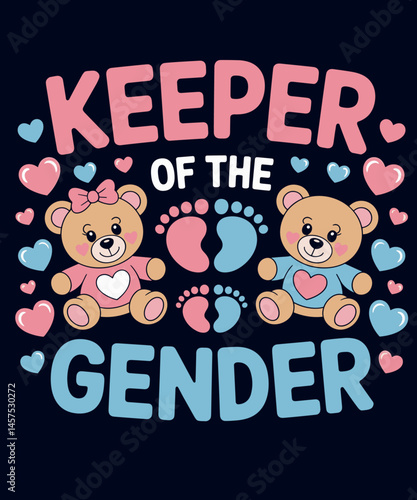 Keeper Of The Gender Reveal Baby Bear Pink Or Blue