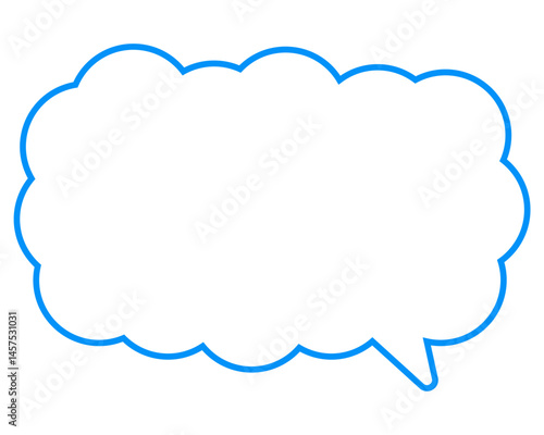 シンプルなカラー線の吹き出し　細長い雲形