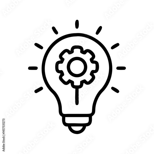 Light bulb with gear symbolizing innovation and creativity