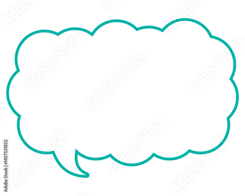 シンプルなカラー線の吹き出し　細長い雲形