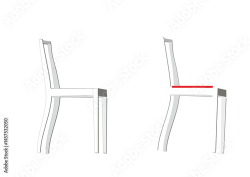 
Vector Illustration of Office Chair, Two Variations, Modern Design with Copy Space

