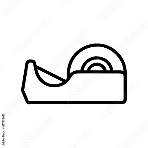 Tape dispenser with clear tape on white background