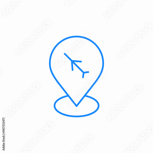 ariplane departure location icon sign vector