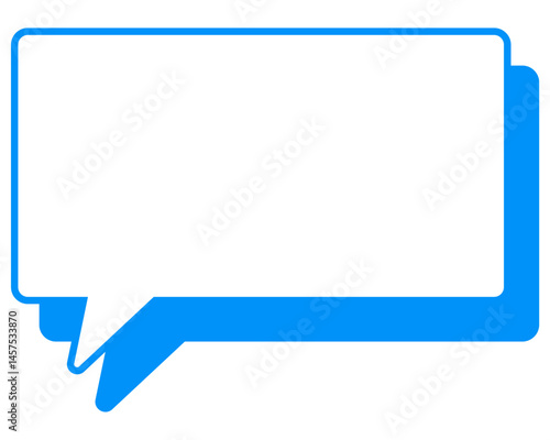 シンプルなカラー線の吹き出し　四角形