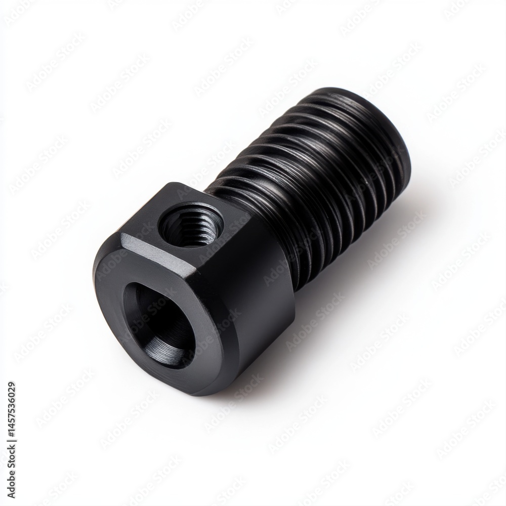 Black Metal Fastener with Threaded Design for Mechanical Applications Black Metal Fastener with Threaded Design for Mechanical Applications