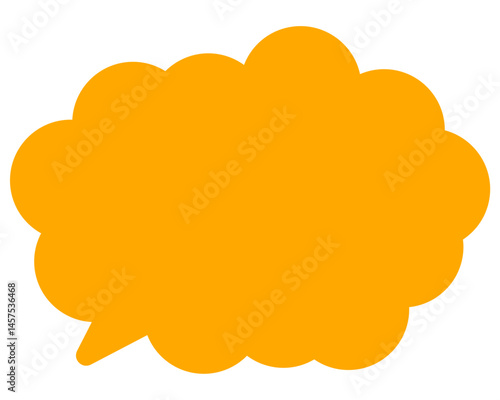 シンプルなカラーの吹き出し　丸みのある雲形