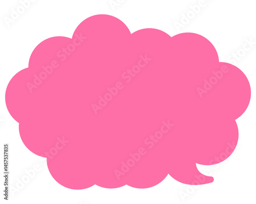 シンプルなカラーの吹き出し　丸みのある雲形