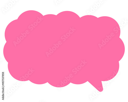 シンプルなカラーの吹き出し　細長い雲形