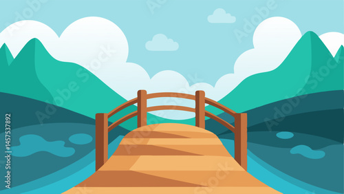 Bridge Over Troubled Water A small sy bridge crossing a turbulent stream. The serene landscape beyond represents resilience and the journey from pain to tranquility.