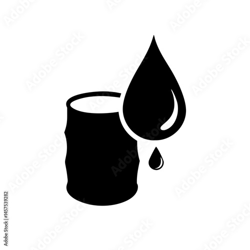 Oil Barrel with dripping petroleum icon, a symbol of fossil fuel industry