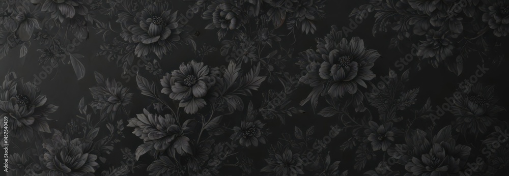 Intricate black charcoal floral wallpaper, textured, elegant, luxurious , luxury, design, detail Intricate black charcoal floral wallpaper, textured, elegant, luxurious , luxury, design, detail