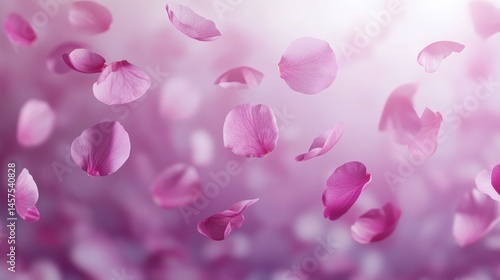 Wallpaper Mural Falling pink petals soft dreamy floral background image Torontodigital.ca