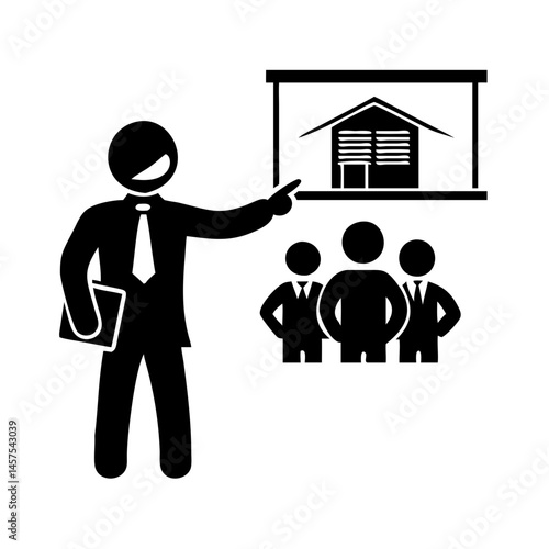 Real estate presentation with building design for potential investors or buyers