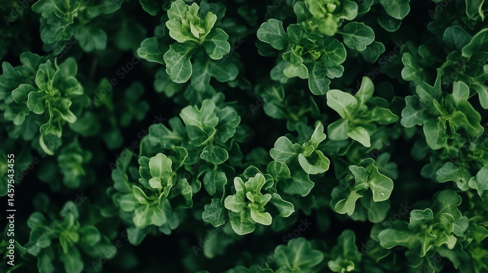 Fresh green curly lettuce leaves in close-up