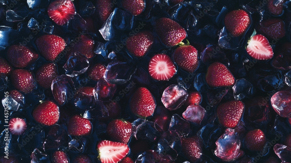 Strawberries background. Close up of fresh strawberries.