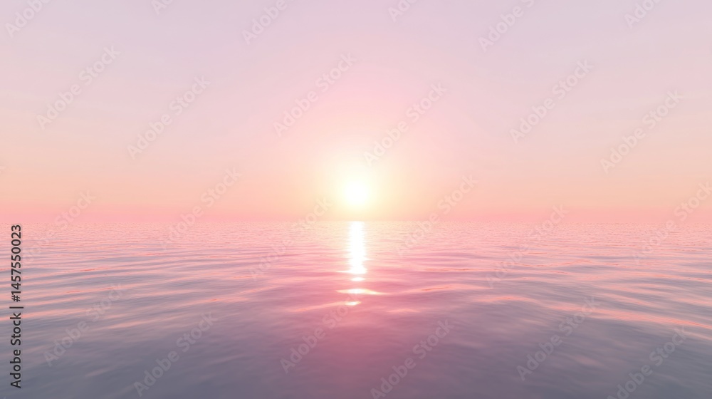 Fototapeta premium Pink ocean sunset reflection
