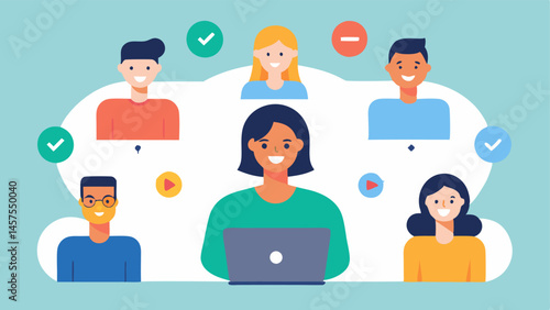 Community Engagement A group of remote workers participating in an online teambuilding activity showcasing how remote work still allows for social interaction and camaraderie.