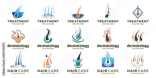 abstract Vector hair treatment logo icon vector illustration design inspiration.