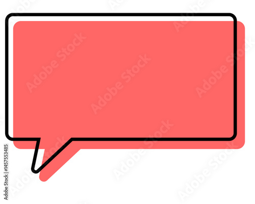 シンプルな線がずれた吹き出し　四角形
