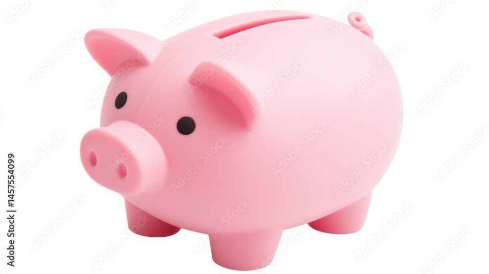 Fototapeta premium Pink piggy bank isolated on white for savings