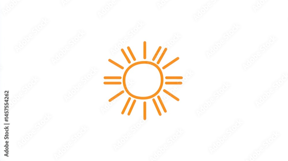 Fototapeta premium Simple sun icon on white background