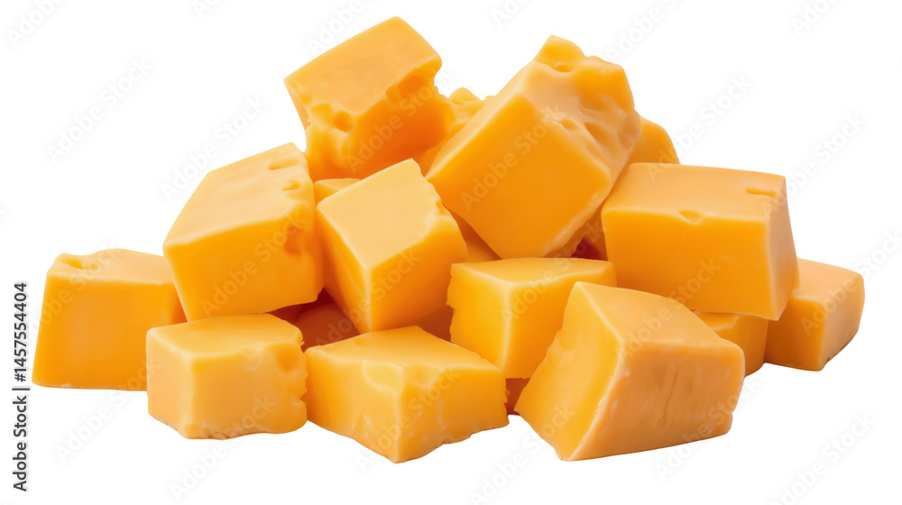 Yellow cheese cubes are small, square-shaped pieces of cheese with a smooth, creamy texture and a rich, mild flavor isolated on white background or transparent png
Yellow cheese cubes are small, square-shaped pieces of cheese with a smooth, creamy texture and a rich, mild flavor isolated on white background or transparent png