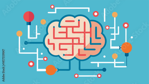 Brainstorming Maze A brain trying to navigate through a complex maze filled with various distractions and negative thoughts symbolizing the confusion in prioritizing tasks.