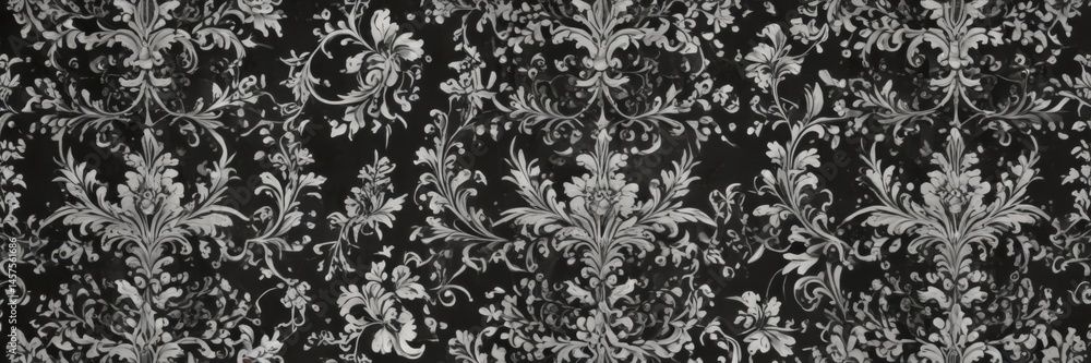 custom made wallpaper toronto digitalClassic black & white damask  Intricate floral scrolls & swirls , classic, textile, repeating