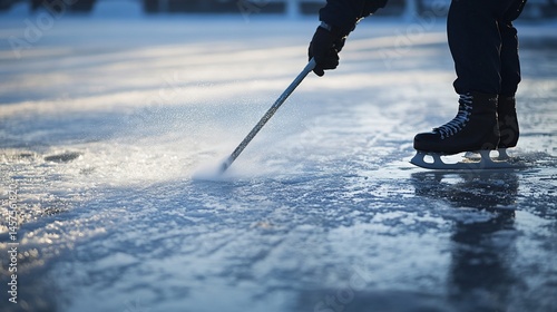 Ice Skating: Winter Sport on a Frozen Lake