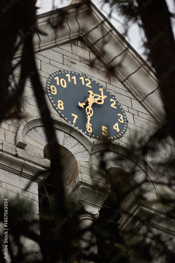 Old clock on the Church in Niksic, Montenegro