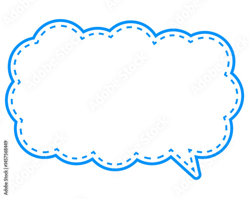 シンプルなカラー線の吹き出し　細長い雲形