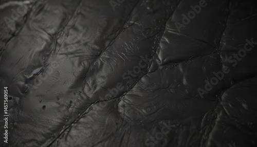 Luxurious black leather, micro-texture, dark abstract, asset, stock