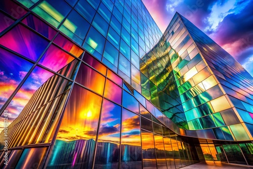 Abstract Architectural Photography: Glittering Oil Slick Backdrop Pattern