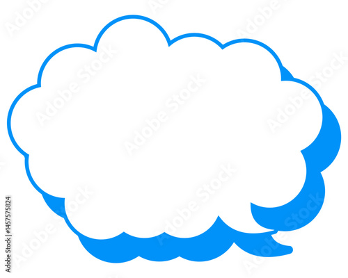 シンプルなカラー線の吹き出し　丸みのある雲形