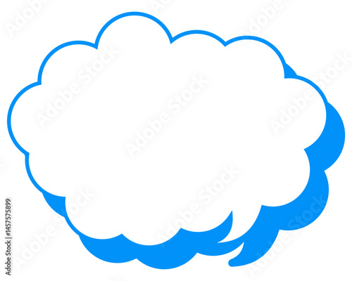 シンプルなカラー線の吹き出し　丸みのある雲形