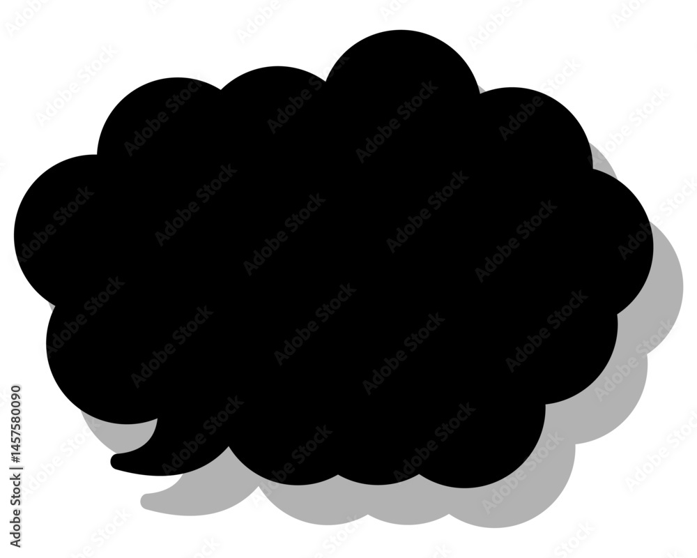 シンプルなカラーの吹き出し 丸みのある雲形 シンプルなカラーの吹き出し 丸みのある雲形